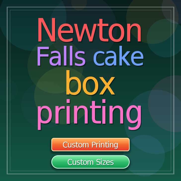 Newton Falls cake box printing