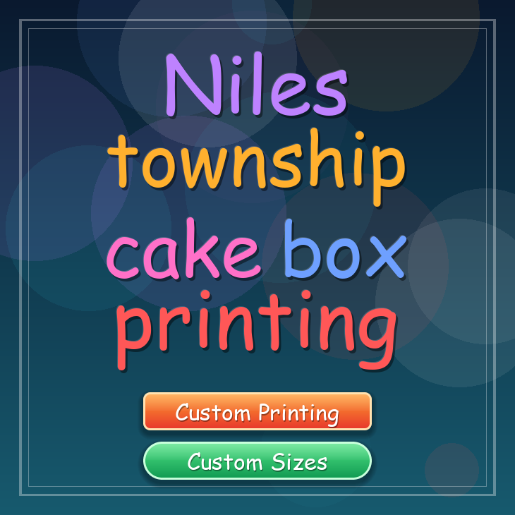 Niles Township cake box printing