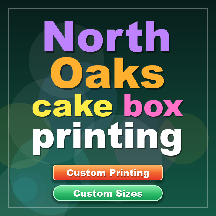 North Oaks cake box printing