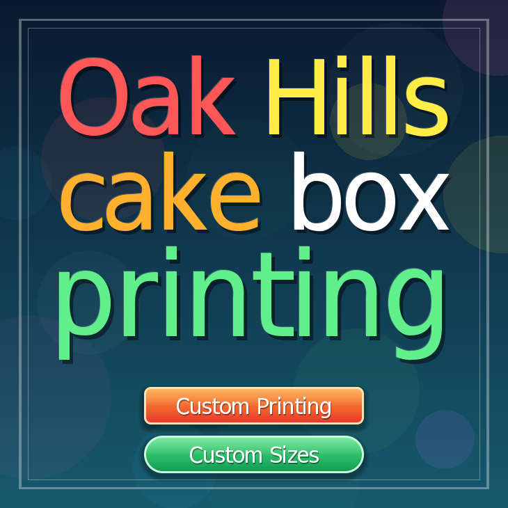 Oak Hills cake box printing
