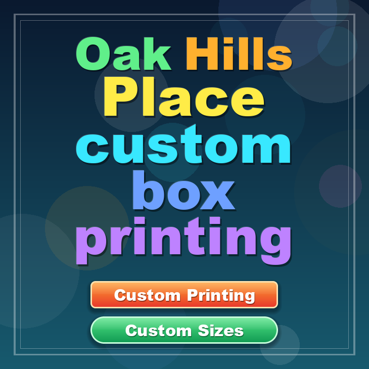 Oak Hills Place custom box printing