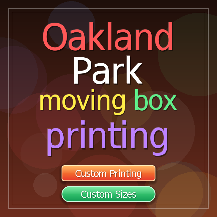 Oakland Park moving box printing