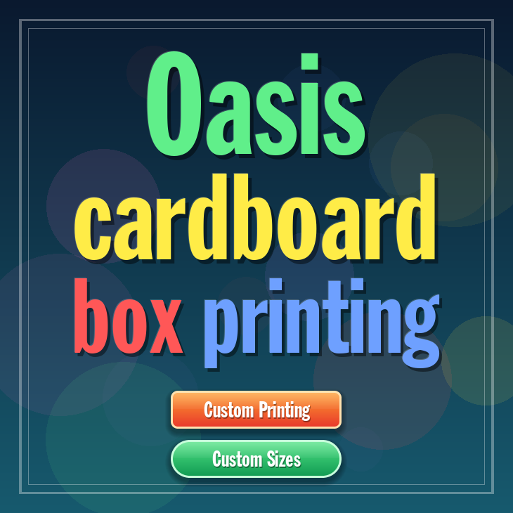 Oasis cardboard box printing