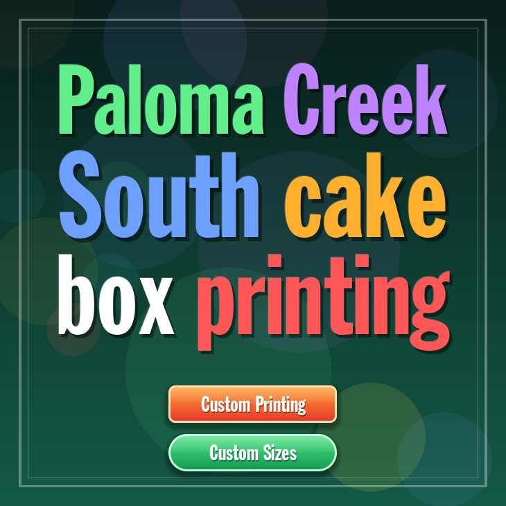 Paloma Creek South cake box printing