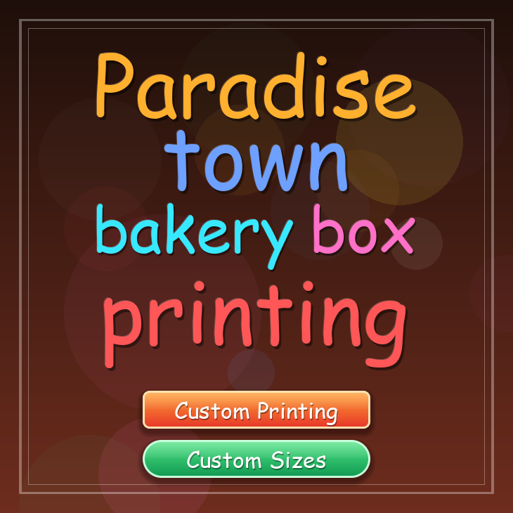 Paradise Town bakery box printing