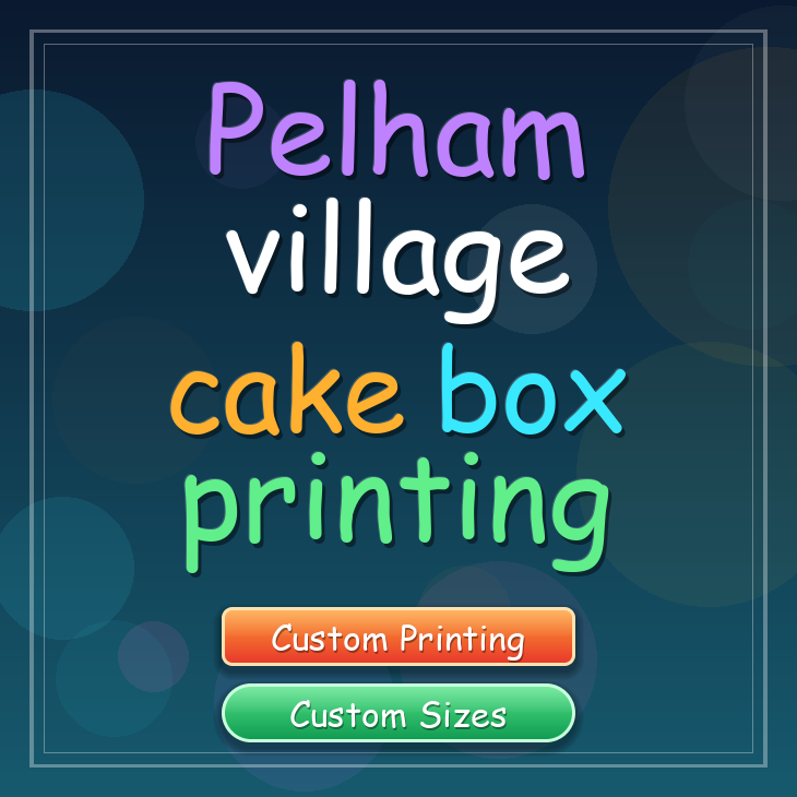 Pelham Village cake box printing