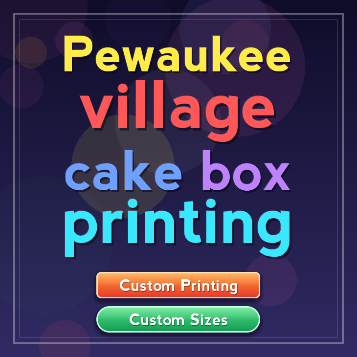Pewaukee Village cake box printing