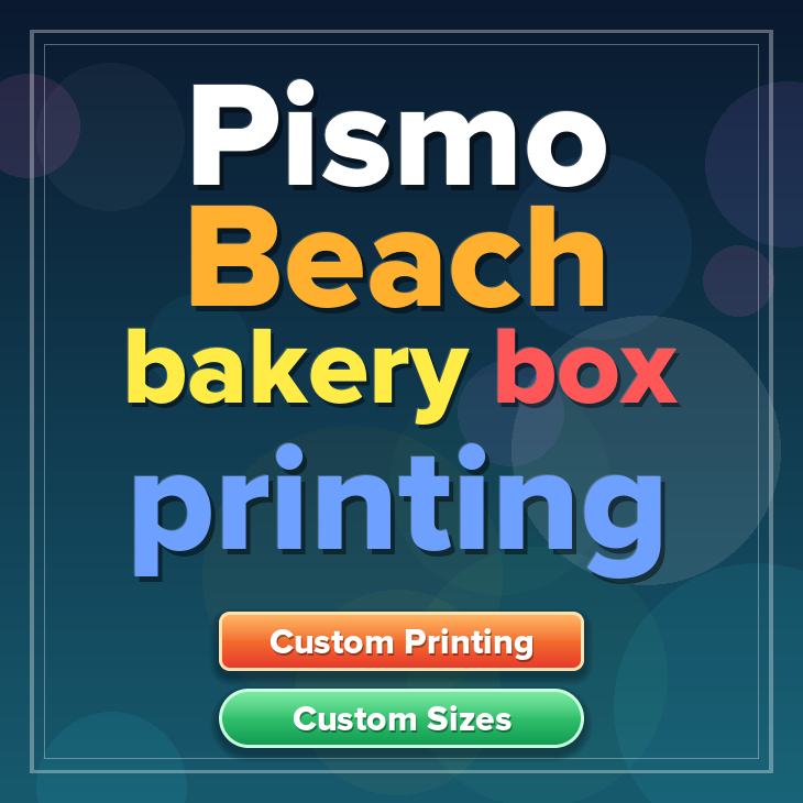 Pismo Beach bakery box printing
