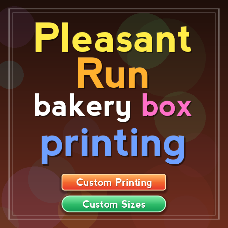 Pleasant Run bakery box printing