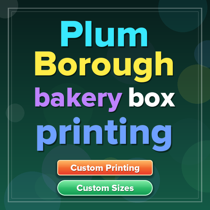 Plum Borough bakery box printing