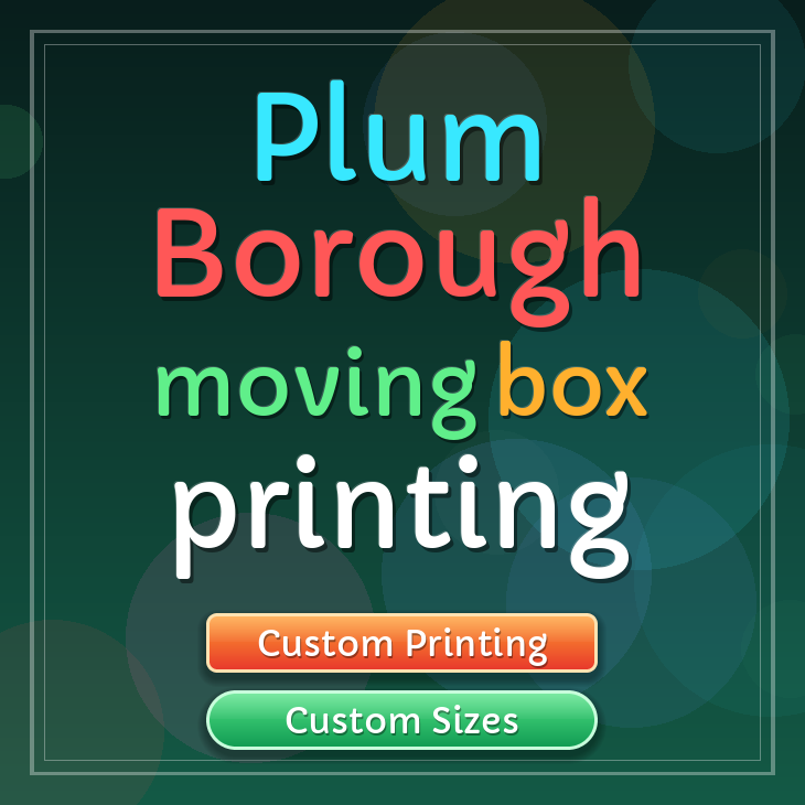 Plum Borough moving box printing