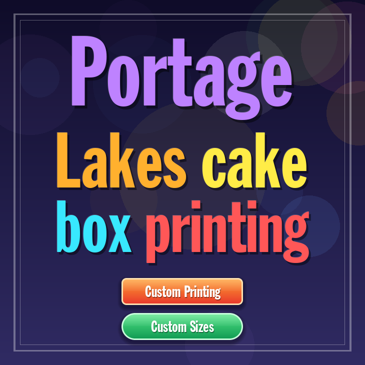 Portage Lakes cake box printing