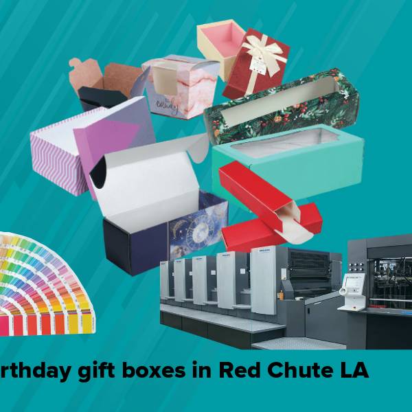 Birthday gift boxes in red chute la