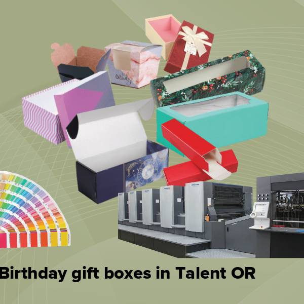 Birthday gift boxes in talent or