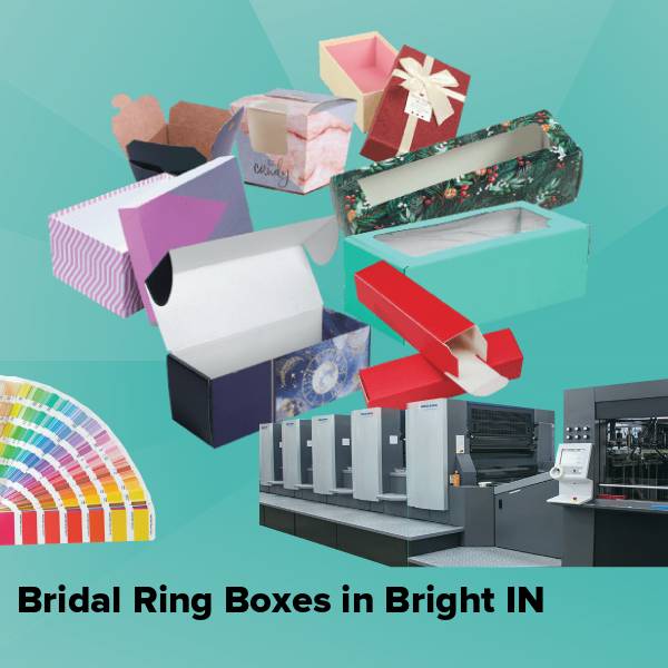 Bridal ring boxes in bright in