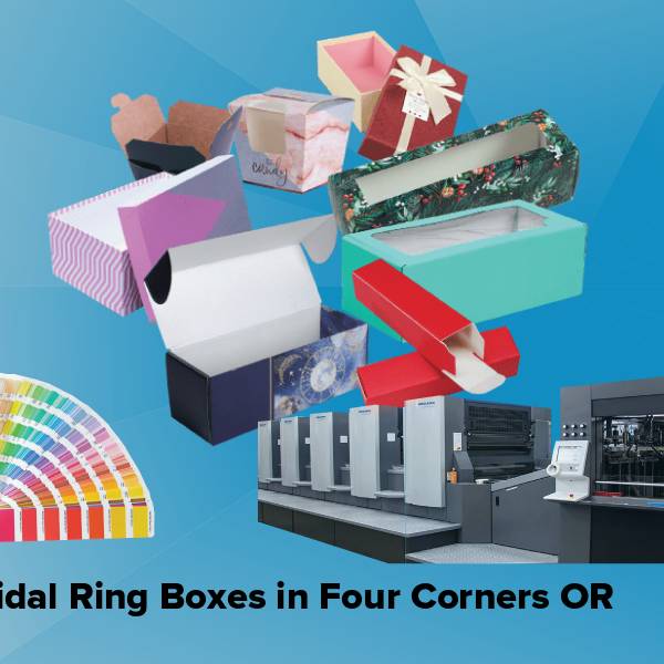 Bridal ring boxes in four corners or