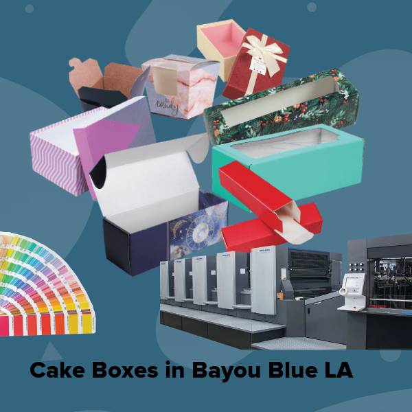 Cake boxes in bayou blue la