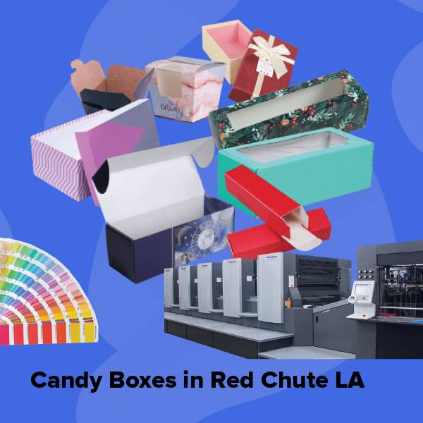 Candy boxes in red chute la