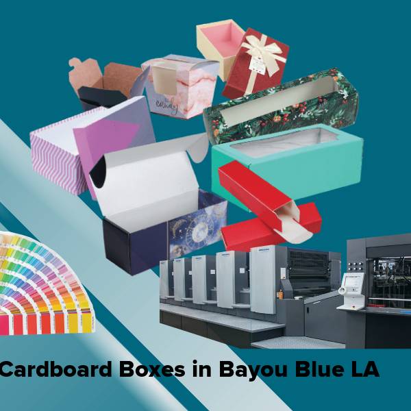 Cardboard boxes in bayou blue la