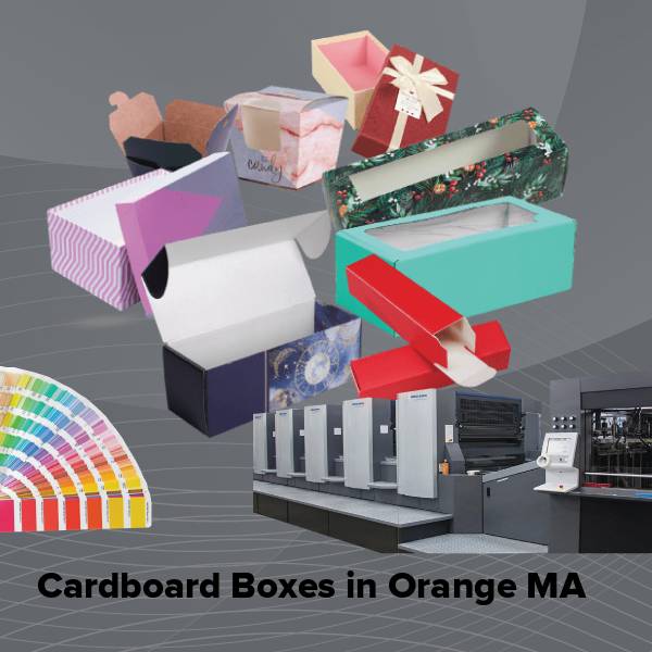 Cardboard boxes in orange ma