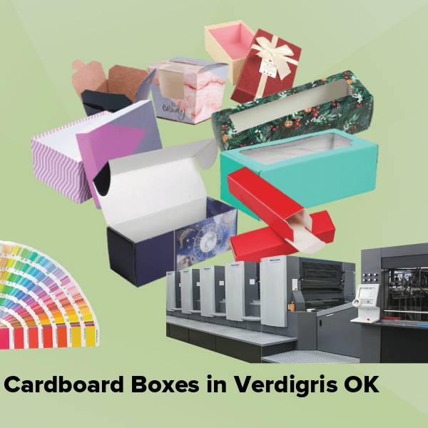 Cardboard boxes in verdigris ok