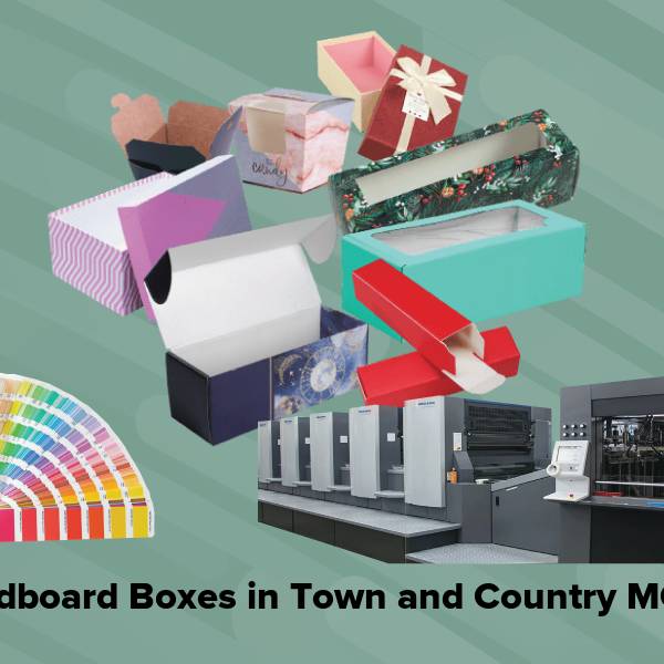 Cardboard boxes in town and country mo