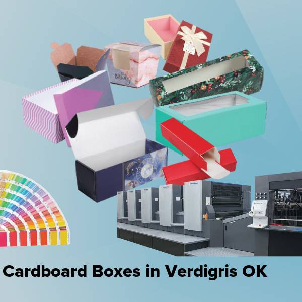Cardboard boxes in verdigris ok