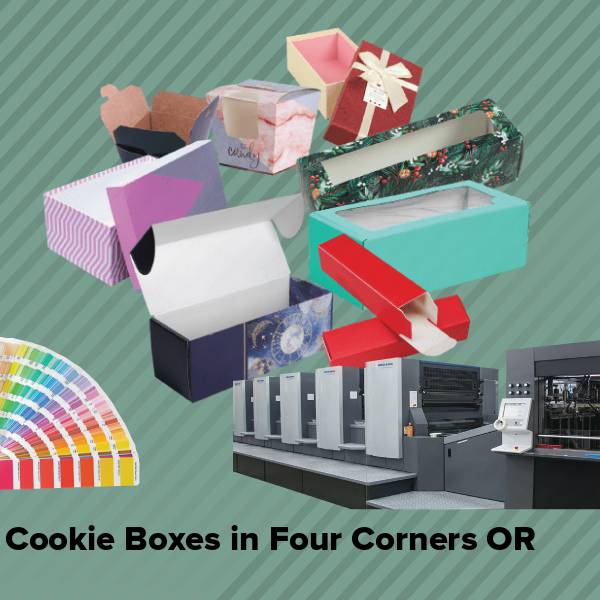 Cookie boxes in four corners or