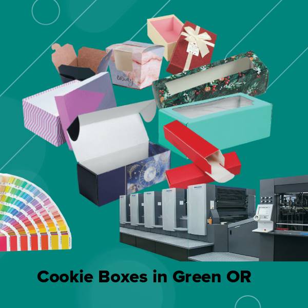Cookie boxes in green or