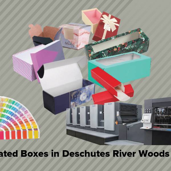 Corrugated boxes in deschutes river woods or
