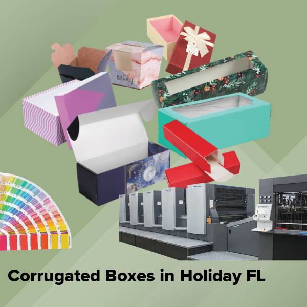 Corrugated boxes in holiday fl