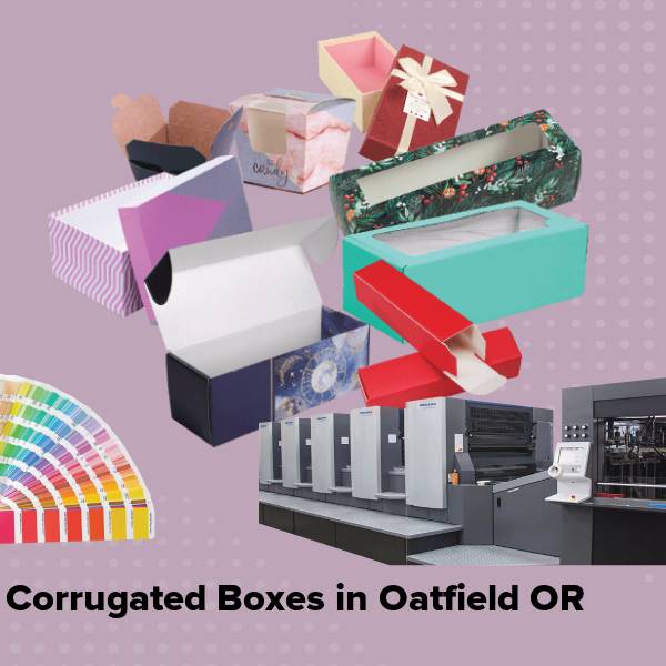 Corrugated boxes in oatfield or