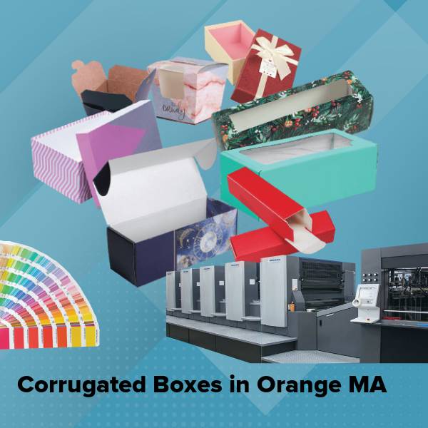 Corrugated boxes in orange ma