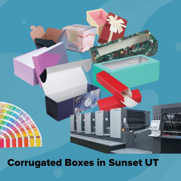 Corrugated boxes in sunset ut