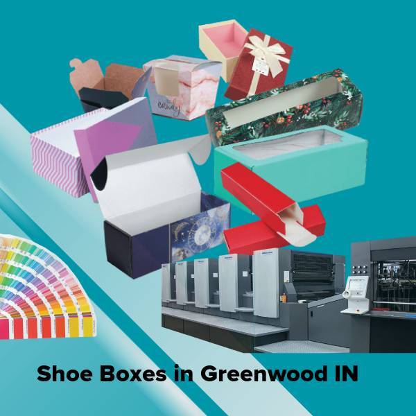 Shoe boxes in greenwood in