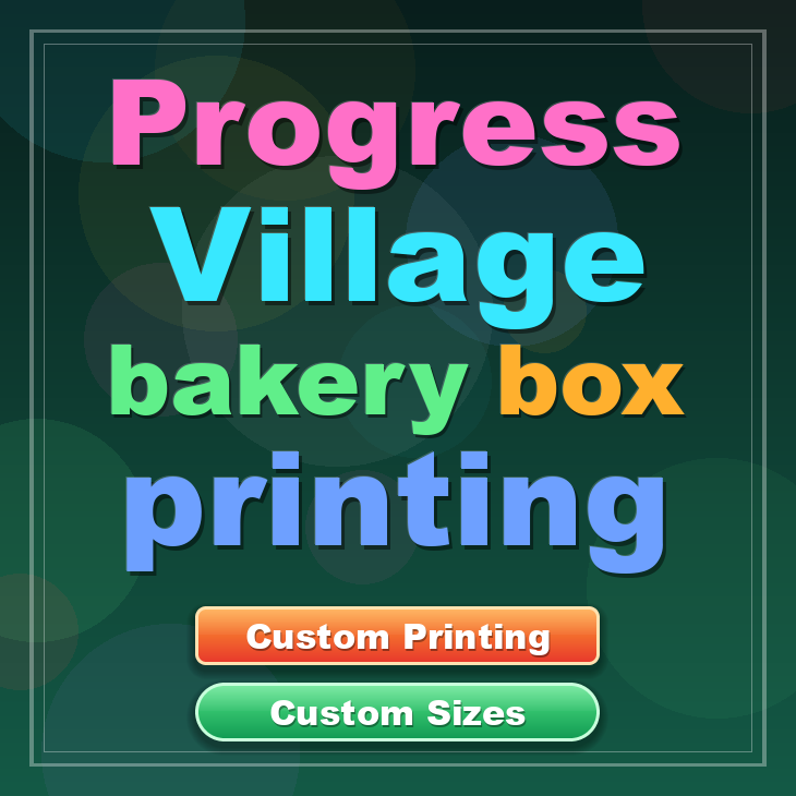 Progress Village bakery box printing