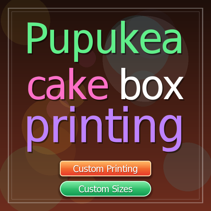 Pupukea cake box printing
