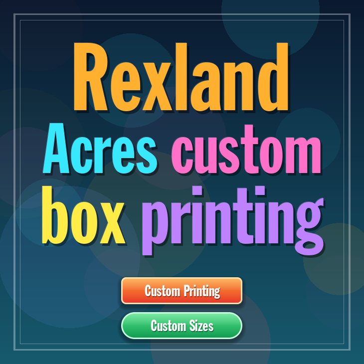 Rexland Acres custom box printing