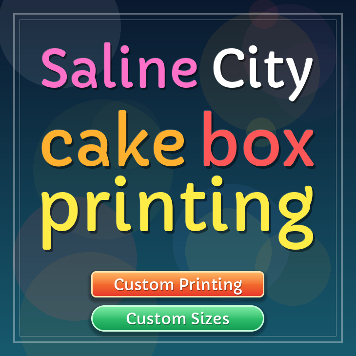 Saline city cake box printing