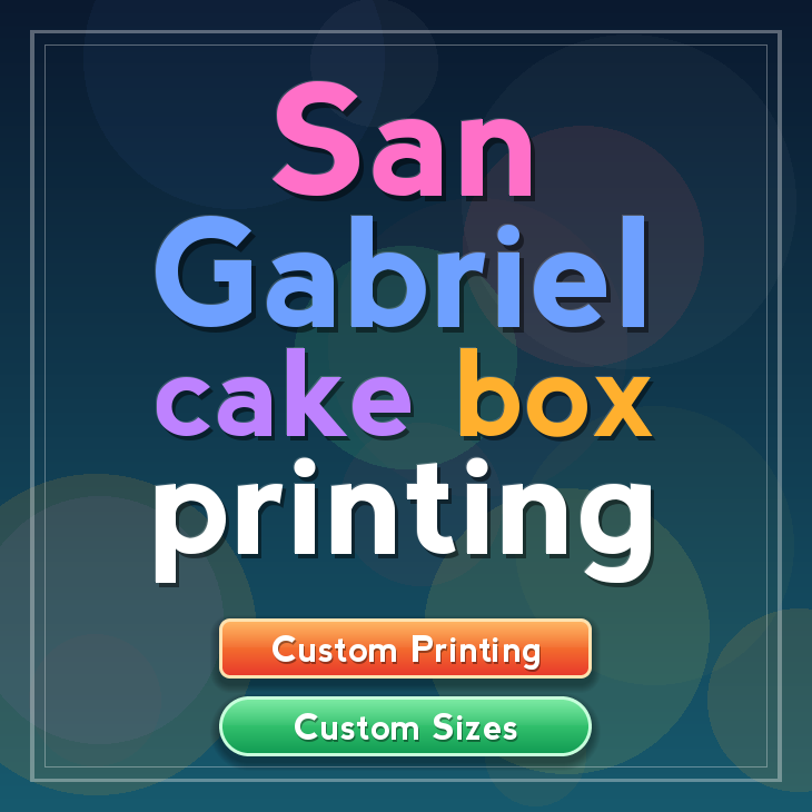 San Gabriel cake box printing