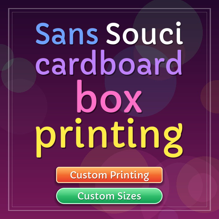 Sans Souci cardboard box printing