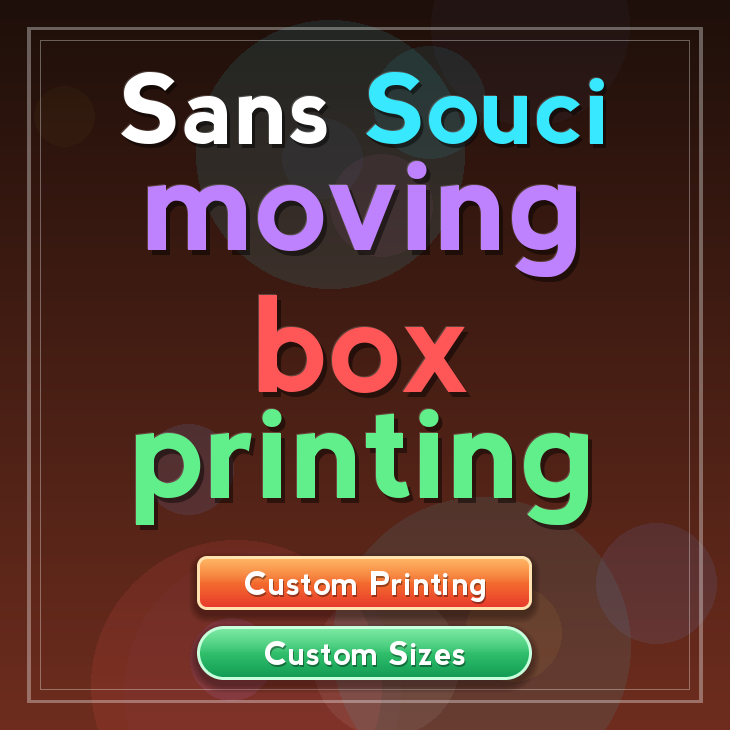 Sans Souci moving box printing