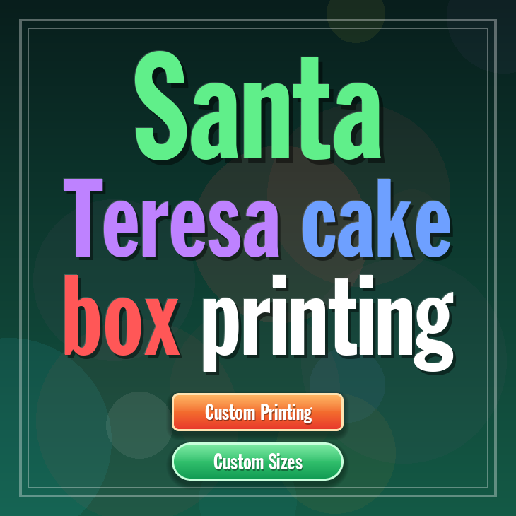 Santa Teresa cake box printing
