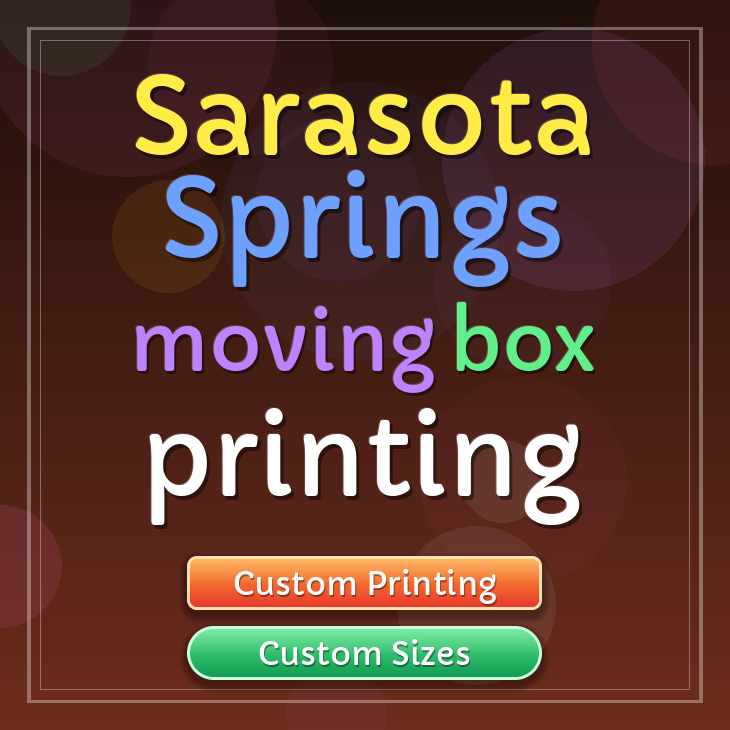 Sarasota Springs moving box printing