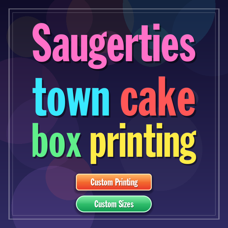 Saugerties Town cake box printing