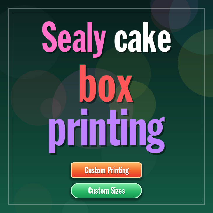 Sealy cake box printing