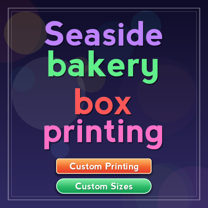 Seaside bakery box printing