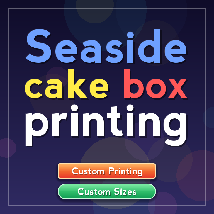 Seaside cake box printing