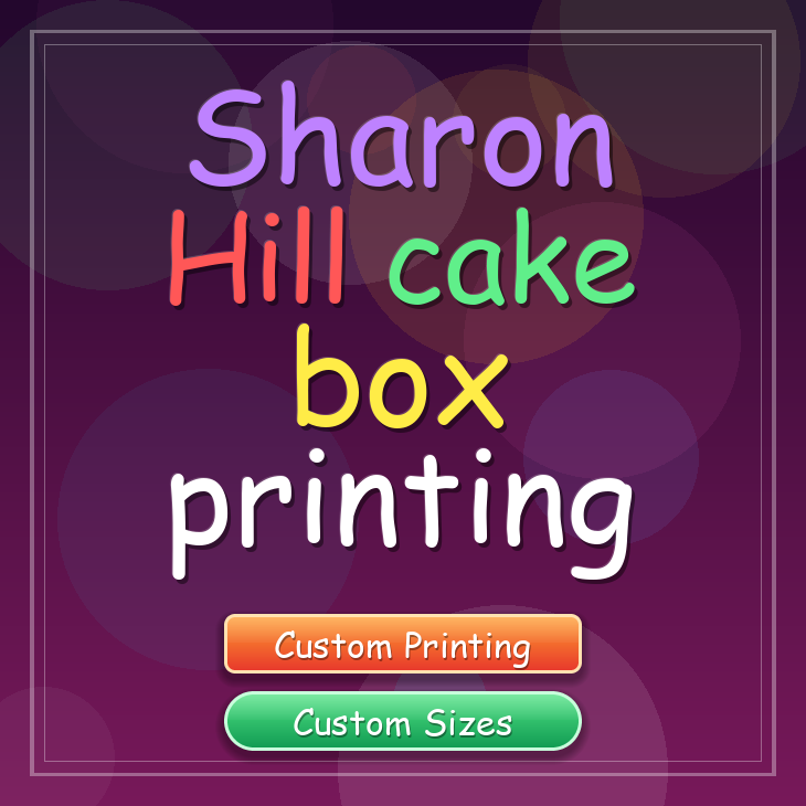 Sharon Hill cake box printing