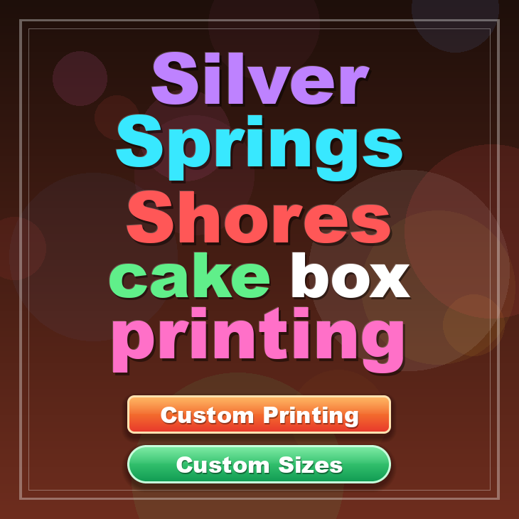 Silver Springs Shores cake box printing